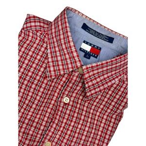 Tommy Hilfiger Men's Size Large Short Sleeve Button Up Cotton Shirt
